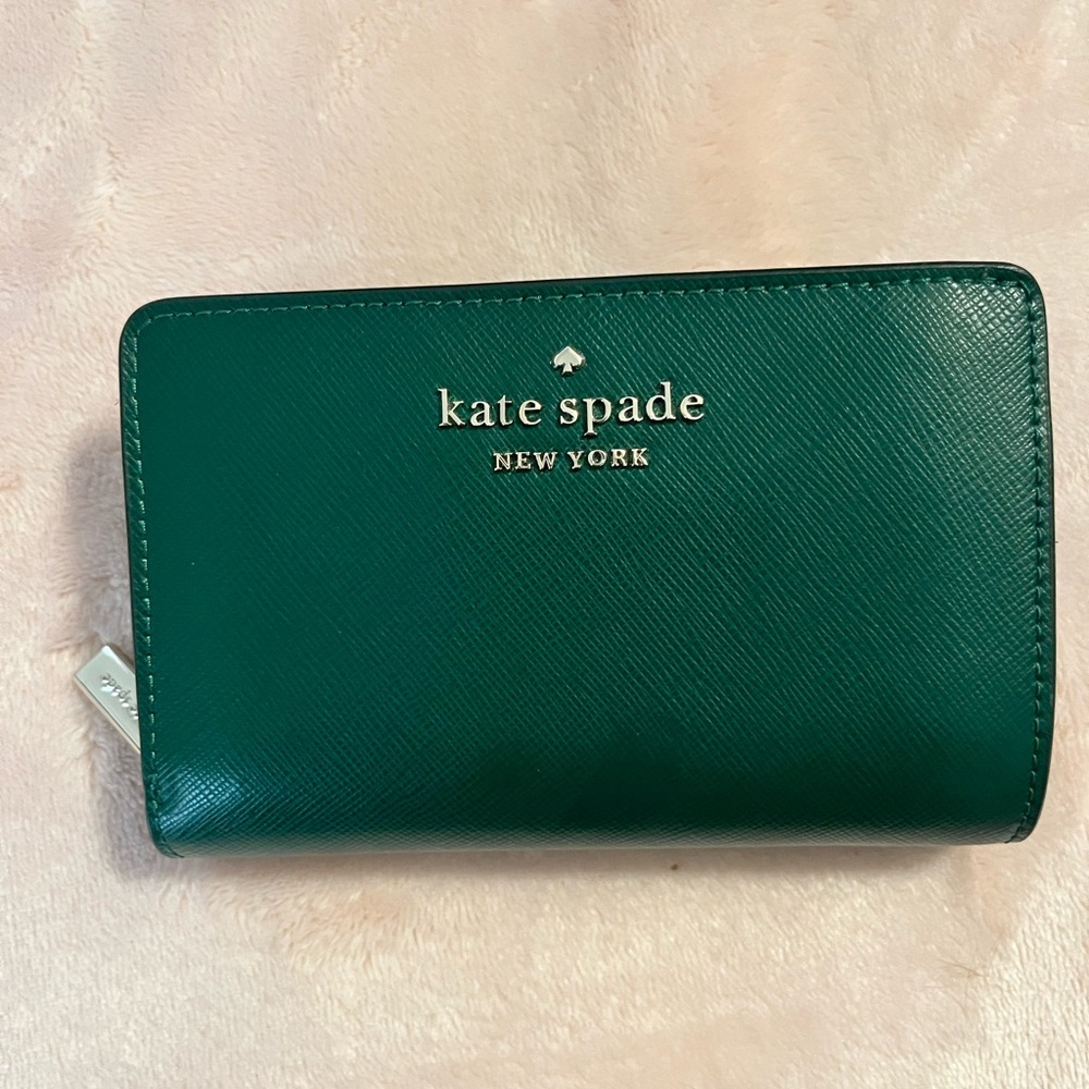 Kate spade leather wallet, jade green.